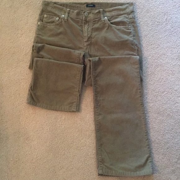 J. Crew Pants - j. Crew olive/khaki straight leg cords size 4s